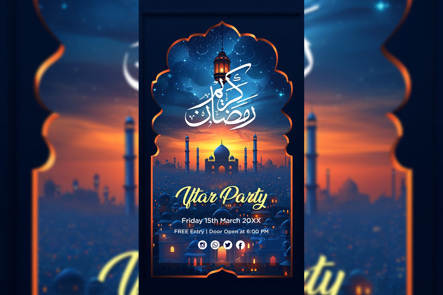 Ramadan Iftar Party Poster Design Template 13