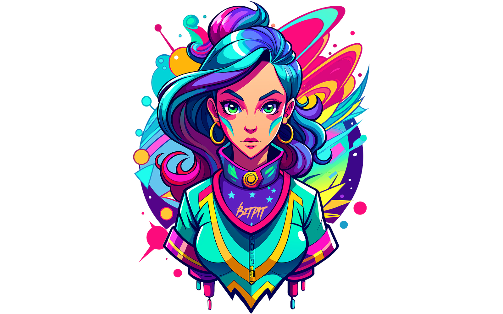 Girl Botty Graffiti Design Full of Vibrant color a (6)