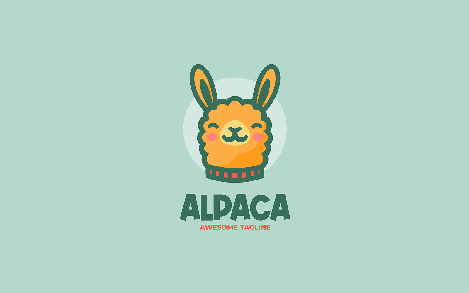 Alpaca Mascot Cartoon Logo 1