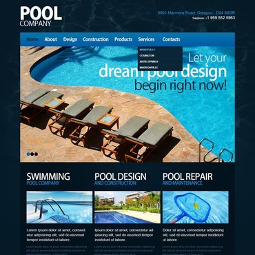 Pool Maintenance Responsive Website Templates 40017