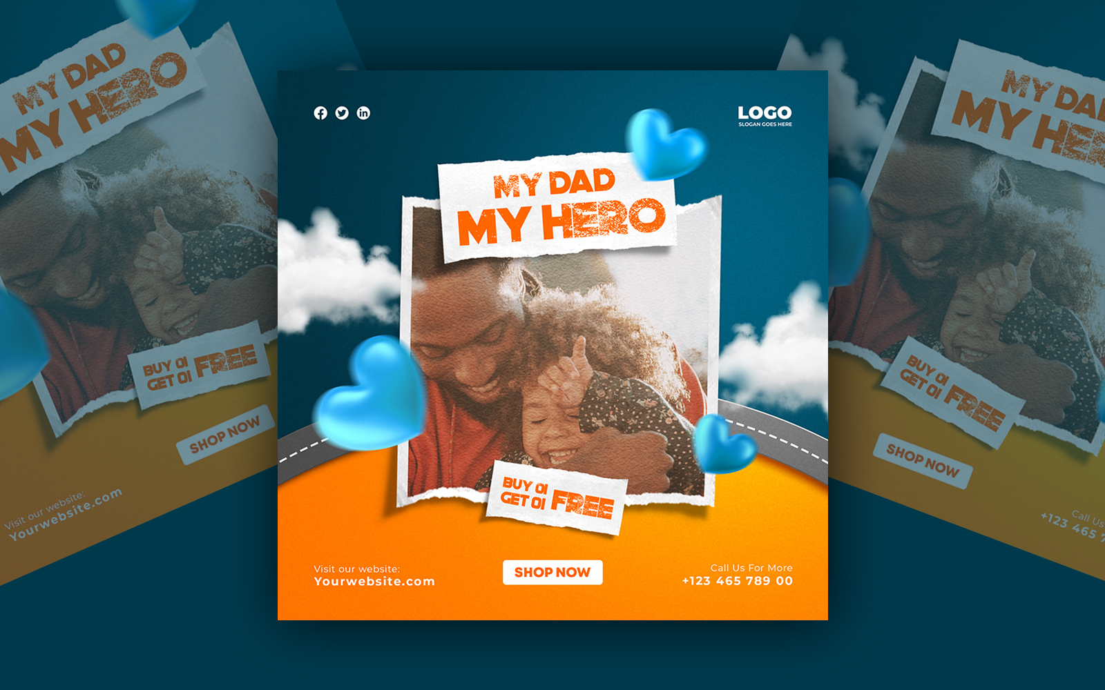 Happy Fathers Day Social Media Template