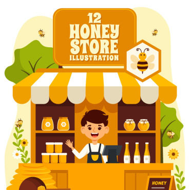 Shop Honey Illustrations Templates 400550