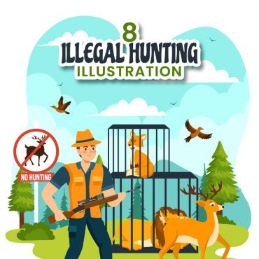 Hunting Illegal Illustrations Templates 400634