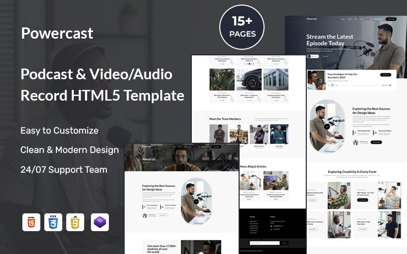 Pawercast - Podcast & Video Audio Record Shop HTML5 Template