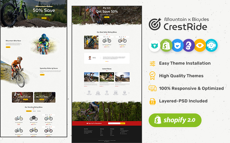 CrestRide - Sports Bicycles, Bikes & Adventures Shopify theme