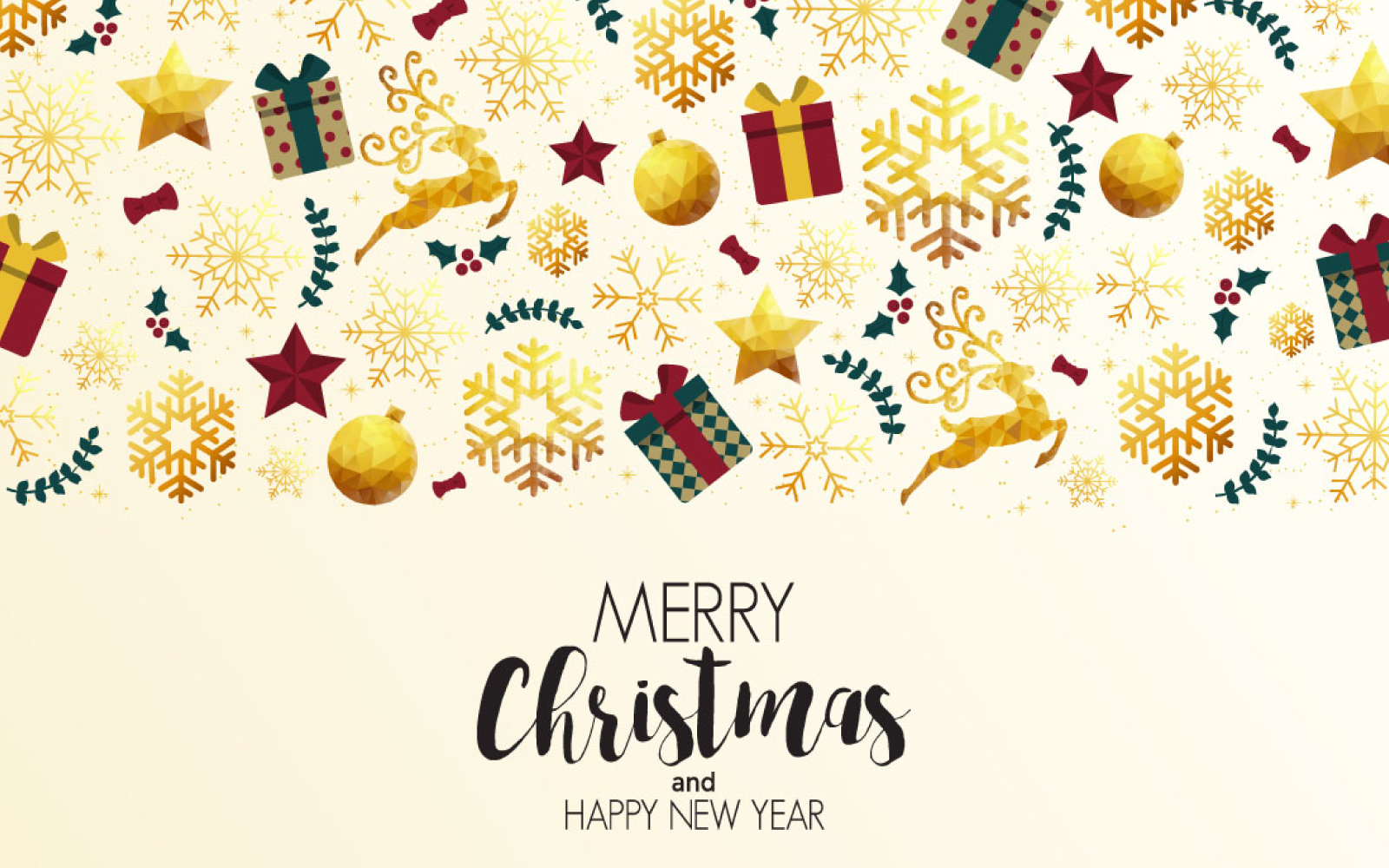 Christmas and New Year Colorful Greeting Cards