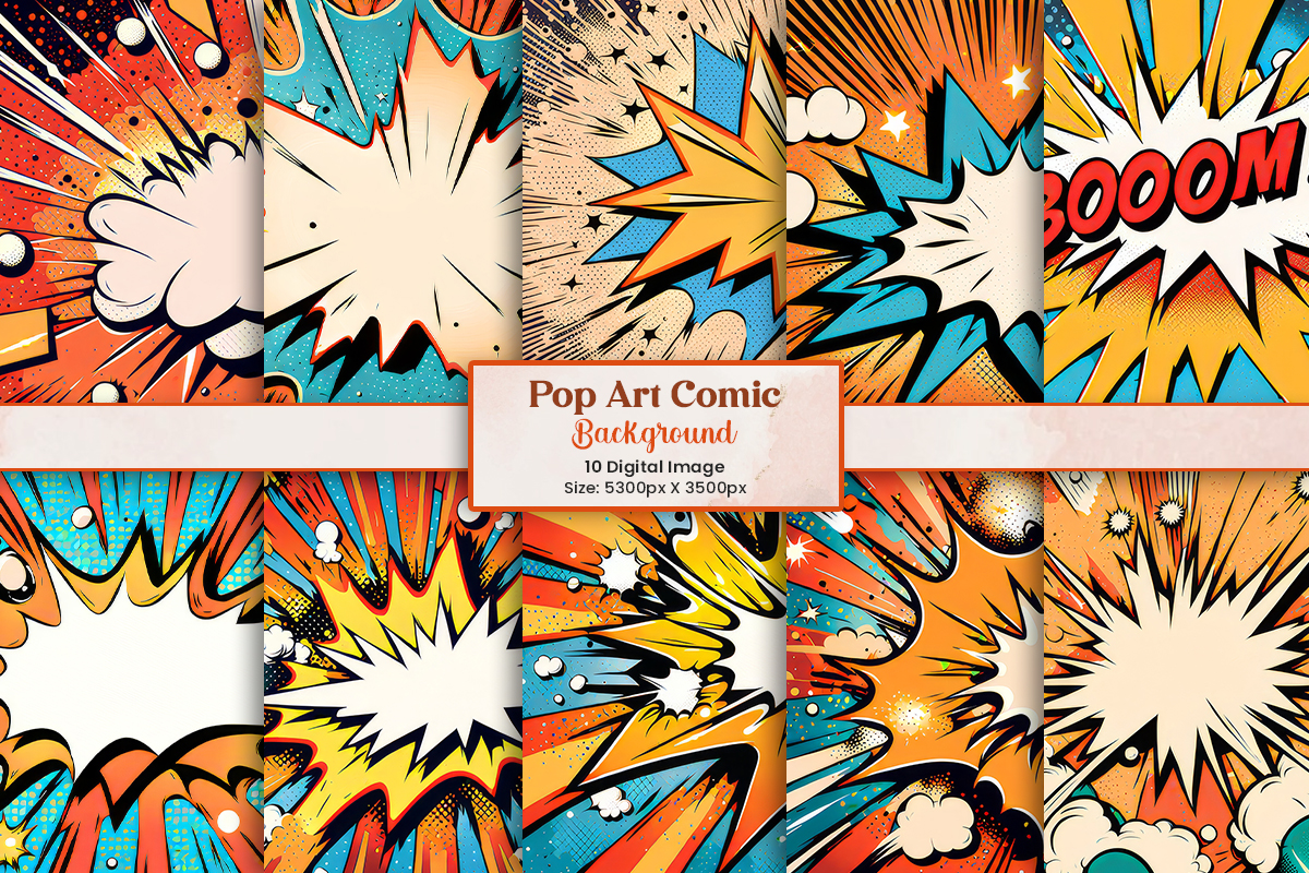 Vintage pop art comic background and abstract comic digital paper