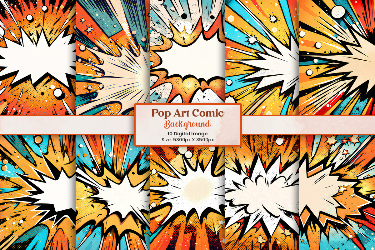 Vintage Pop art comic book illustration background and abstract comic digital paper