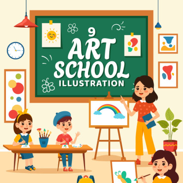 Art School Illustrations Templates 401348