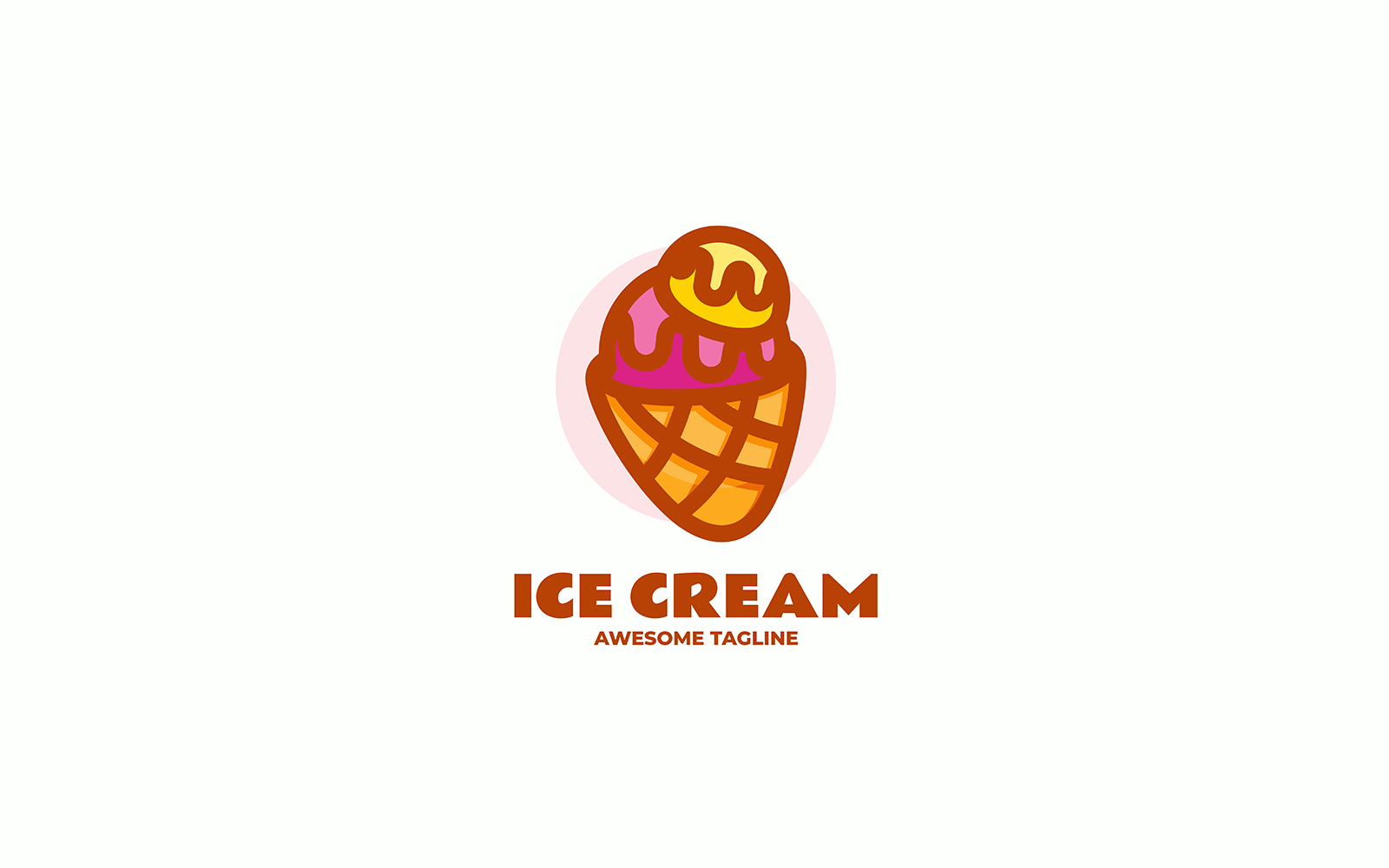 Ice Cream Simple Mascot Logo 4