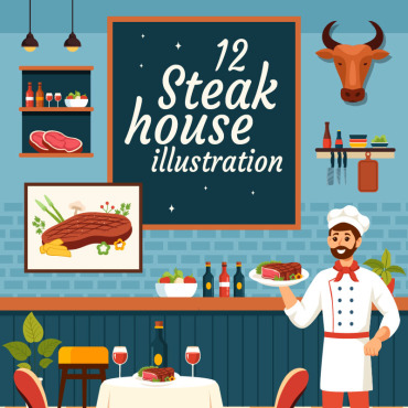 House Steakhouse Illustrations Templates 401759