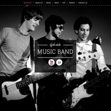 Band Biography Responsive Website Templates 40269