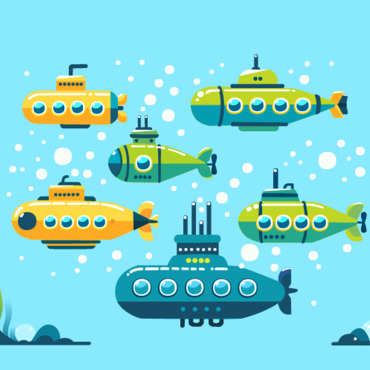 Submarine Underwater Illustrations Templates 402043