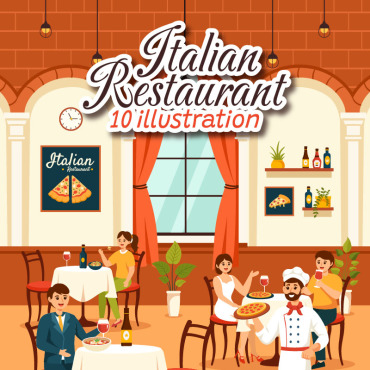 Restaurant Italian Illustrations Templates 402086