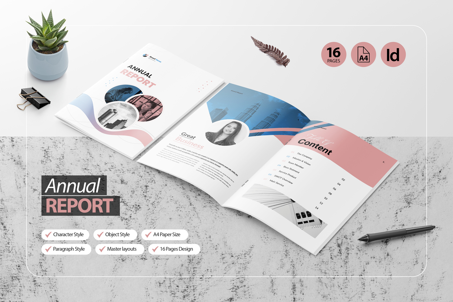 Annual Report Template - 16 pages Brochure