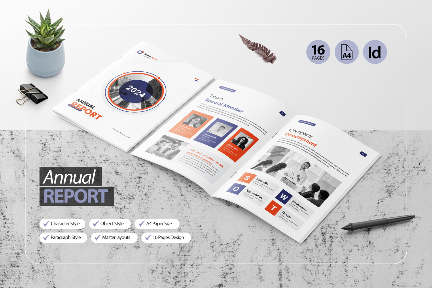 16 Pages Annual Report Template