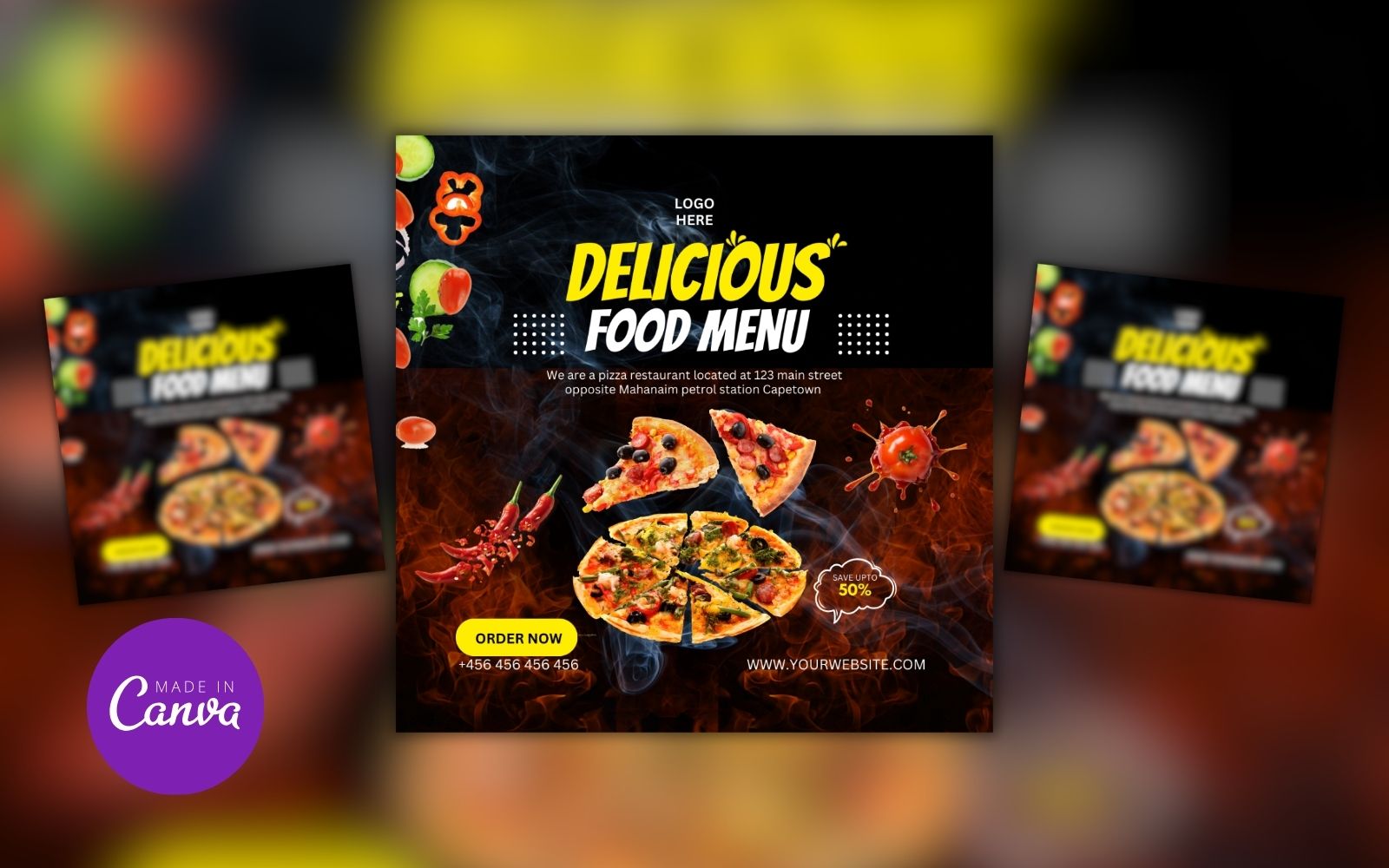 Restaurant Delicious Food Menu Design Template