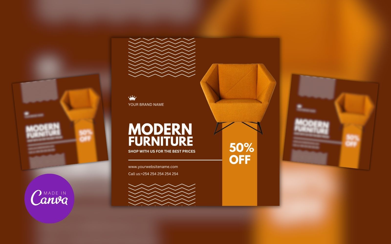 Modern Furniture Sale Canva Design Template