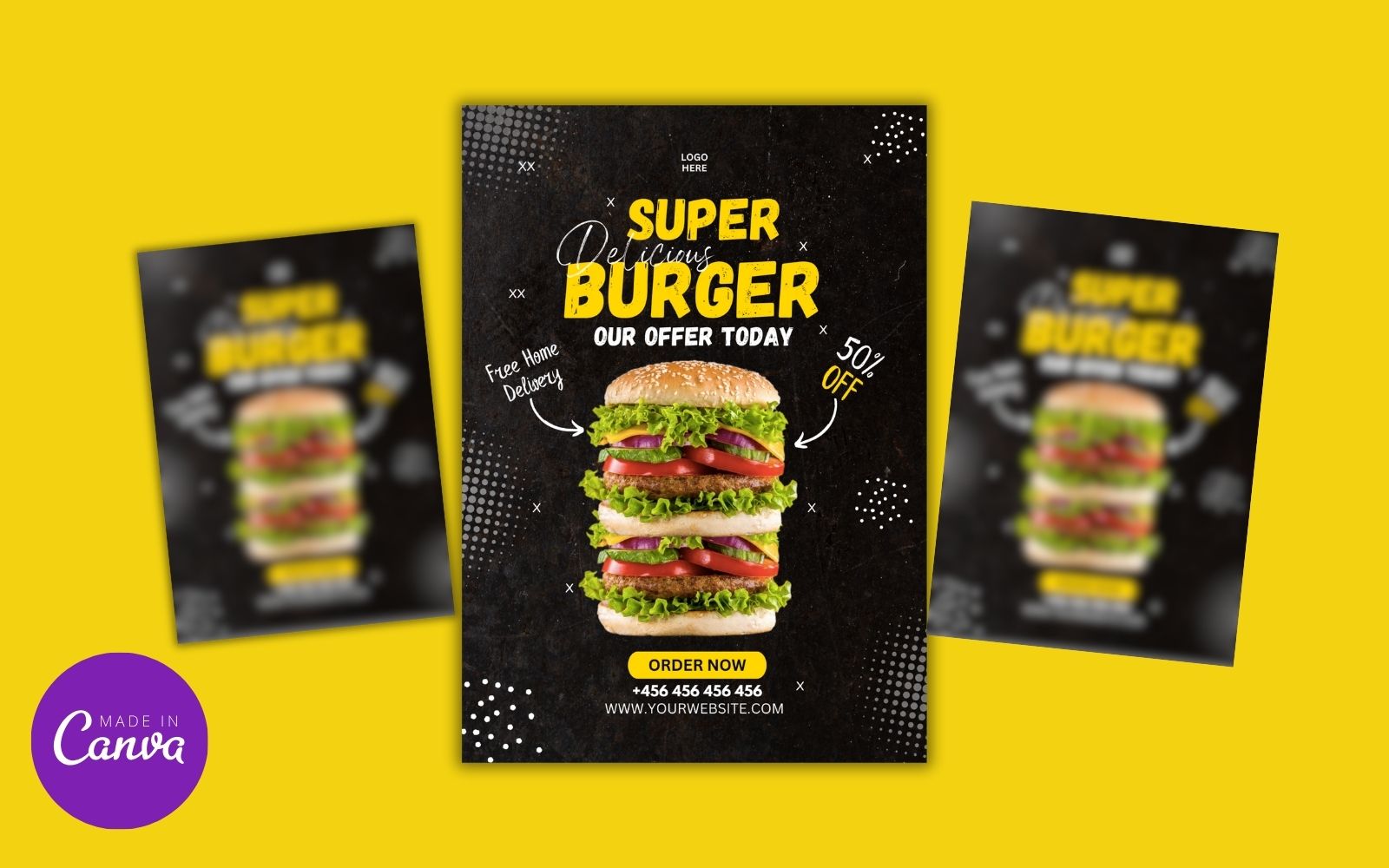 Burger Fast Food Flyer Design Template