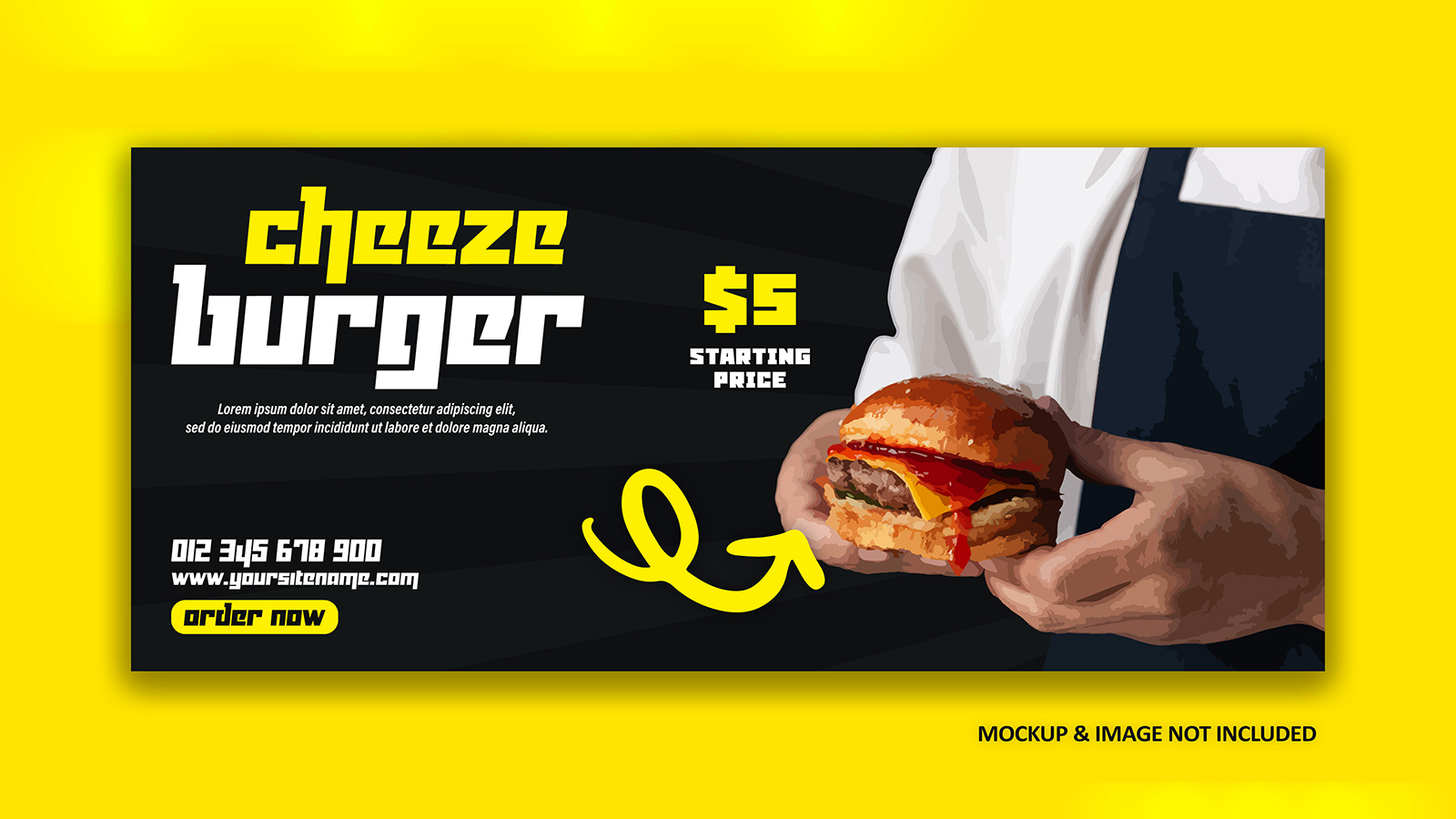 Cheeze pizza Social media ad cover banner design EPS template