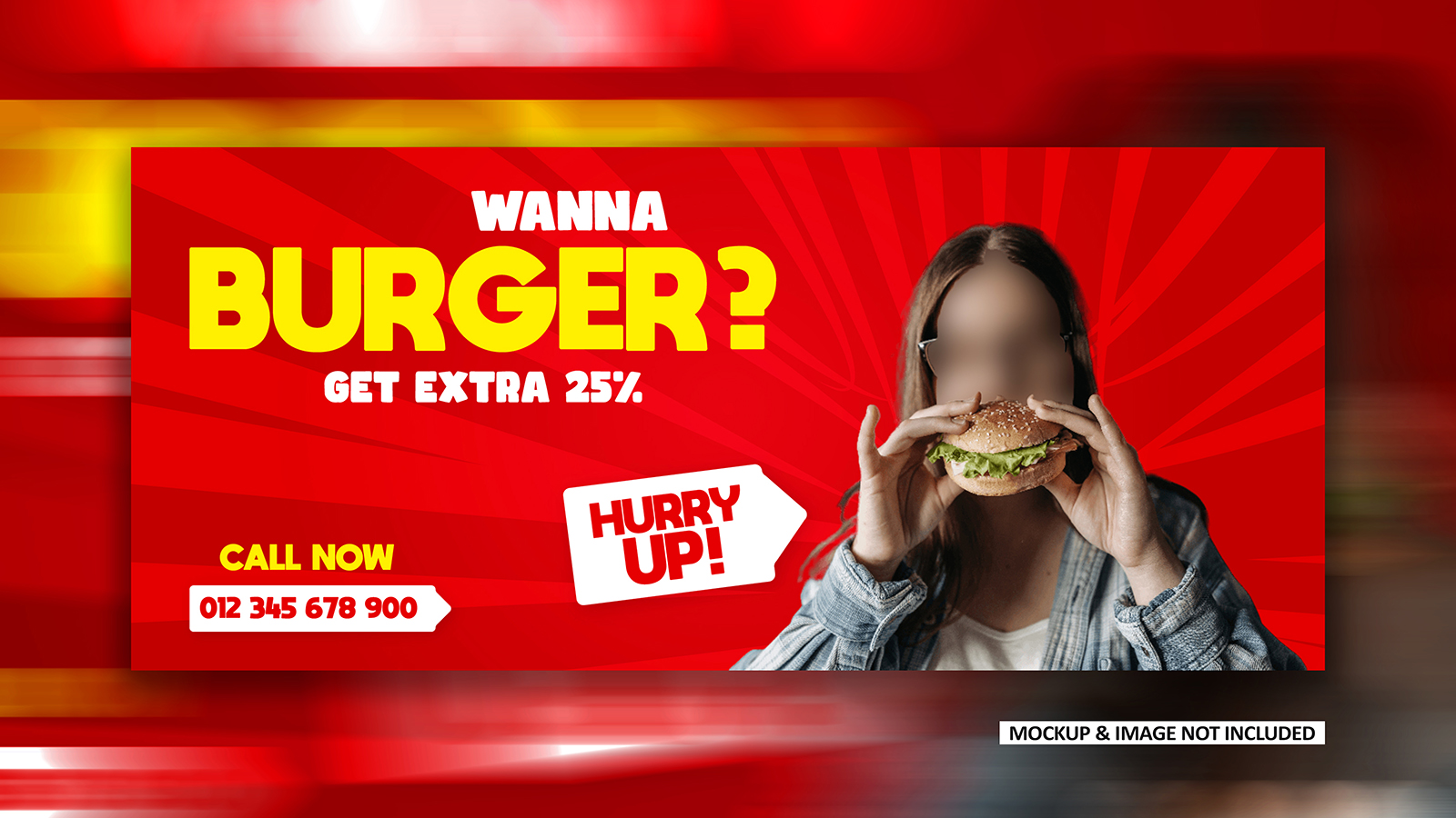 Fast food Social media ad cover banner design EPS