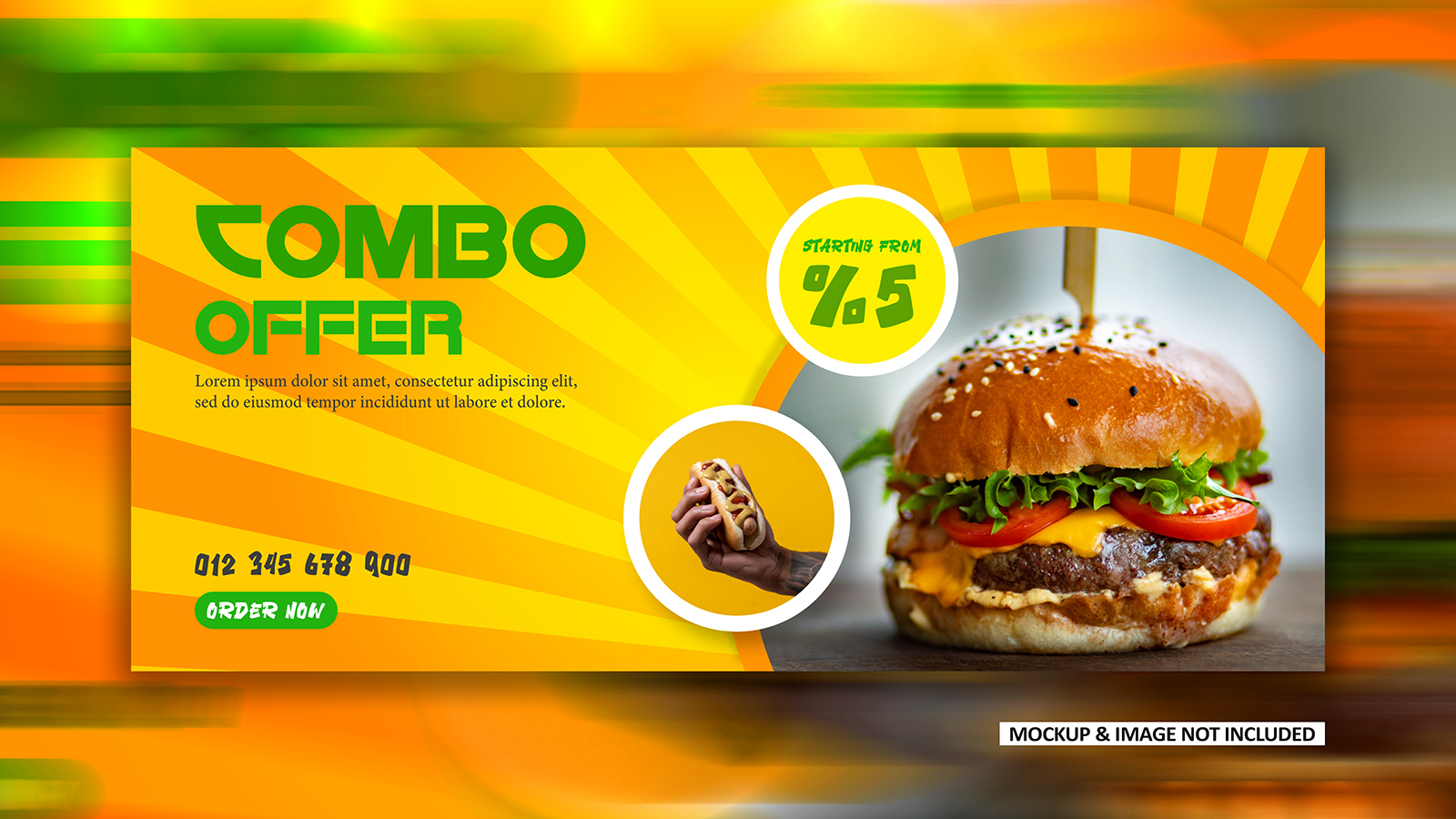 Fast food Offer ads cover banner design EPS template