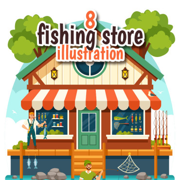 Shop Fishing Illustrations Templates 402407