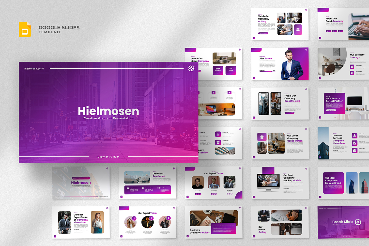 Heilmosen - Creative Gradient Google Slides Template