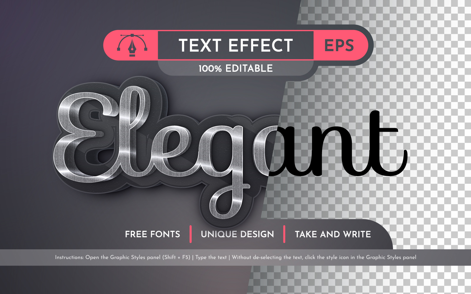 Elegant Editable Text Effect, Graphic Style