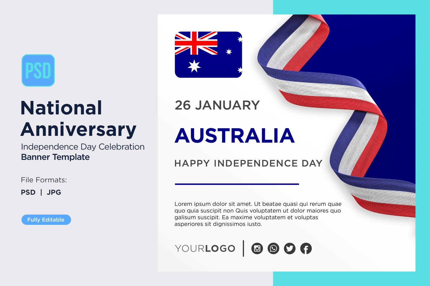 Australia National Independence Day Celebration Banner