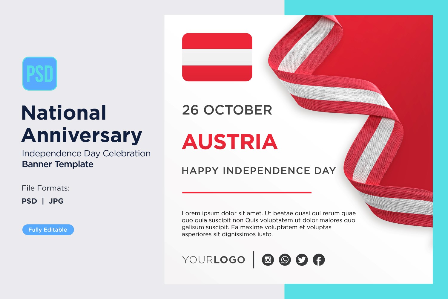 Austria National Independence Day Celebration Banner