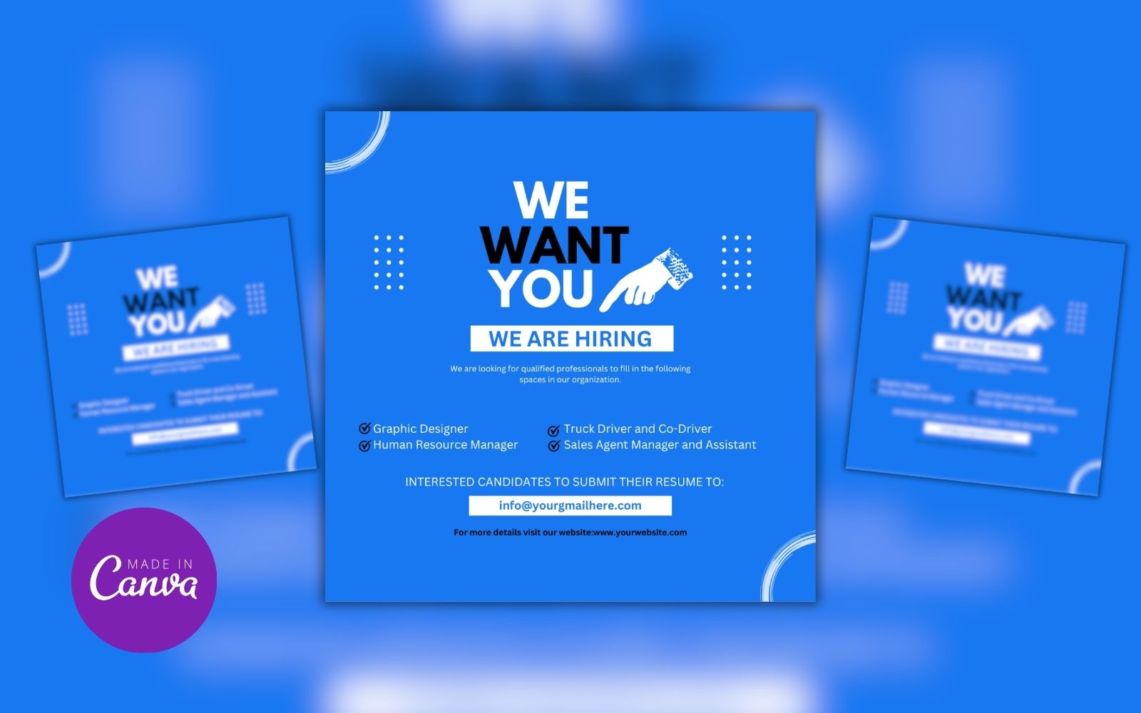 We Want You Canva Hiring Design Template
