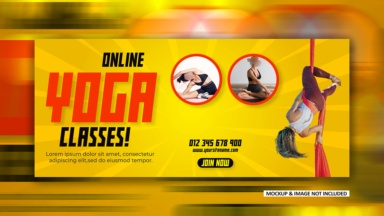 Online fitness promotional social media EPS vector cover banner templates
