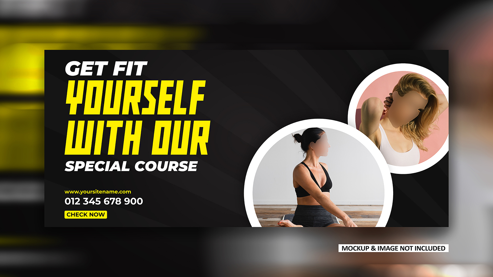 Get fit yourself promotional social media EPS vector cover banner templates