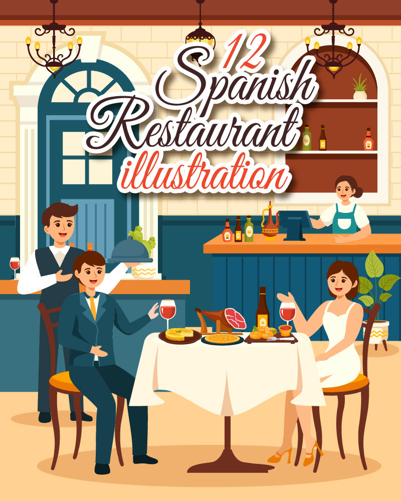 12 Spanish Restaurant Illustration
