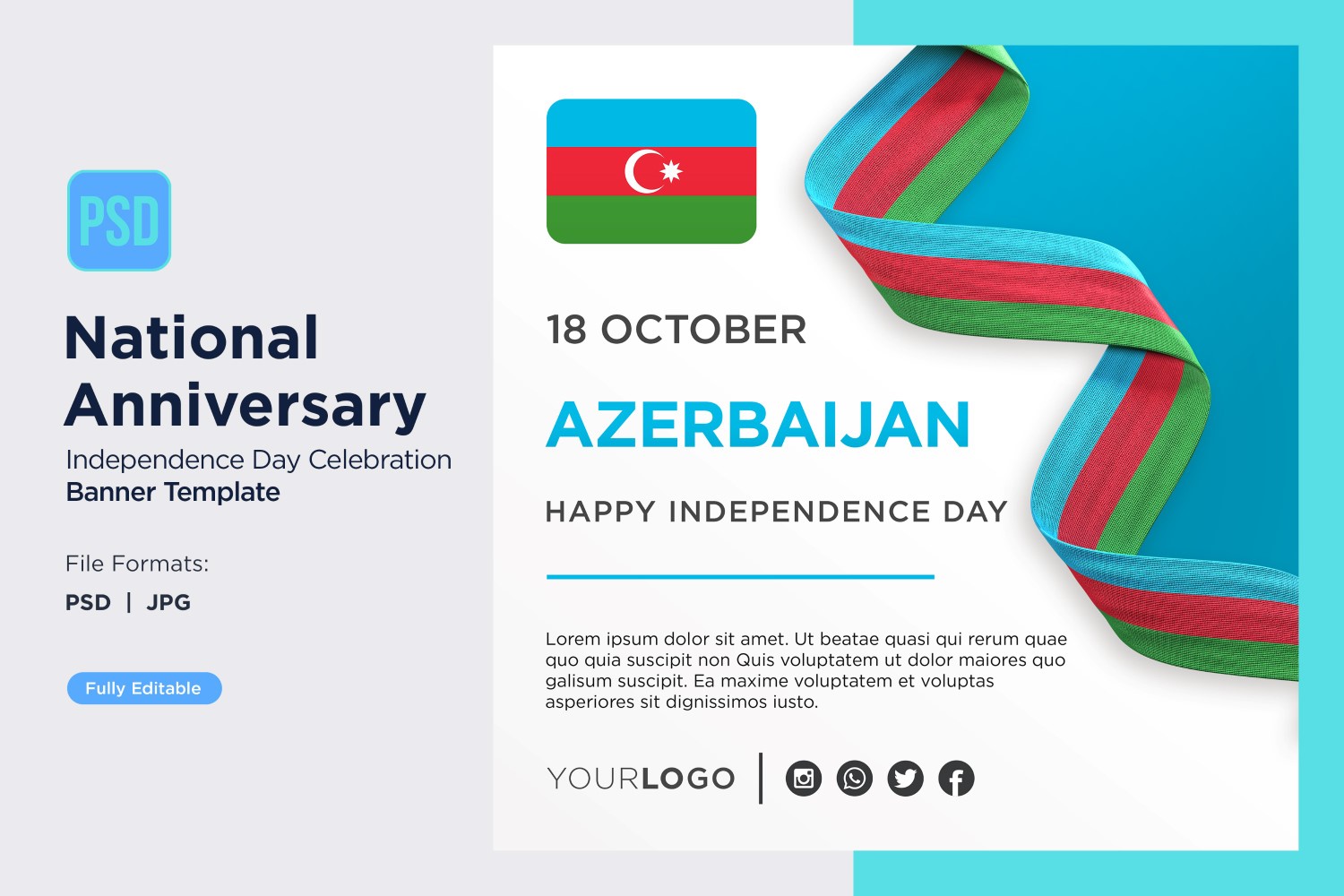 Azerbaijan National Day Celebration Banner