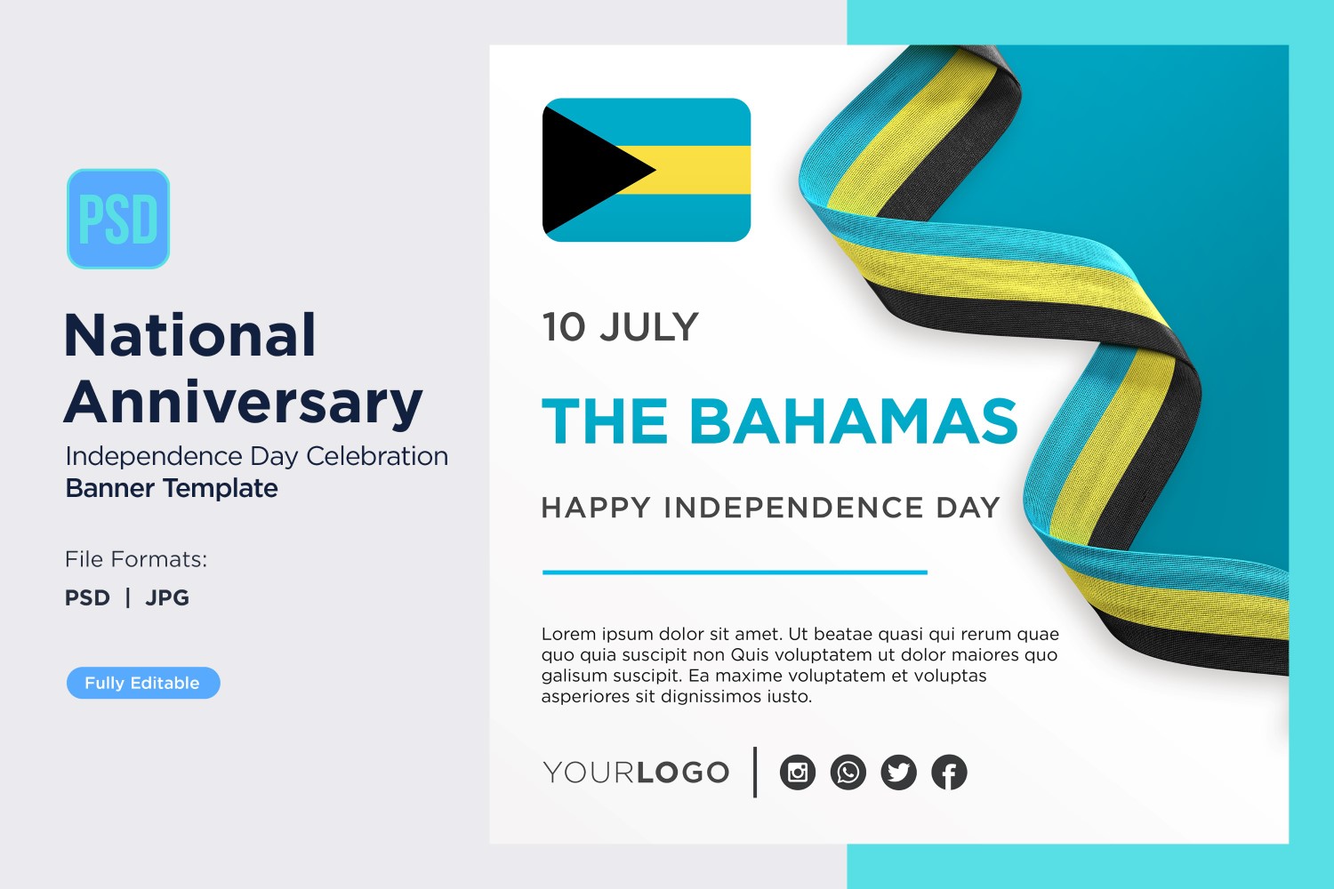 Bahamas National Day Celebration Banner