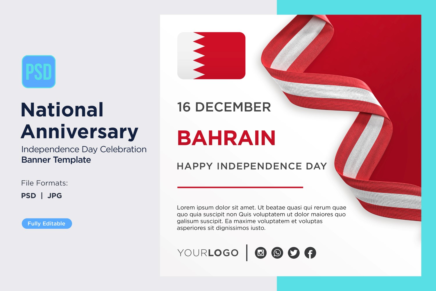 Bahrain National Day Celebration Banner