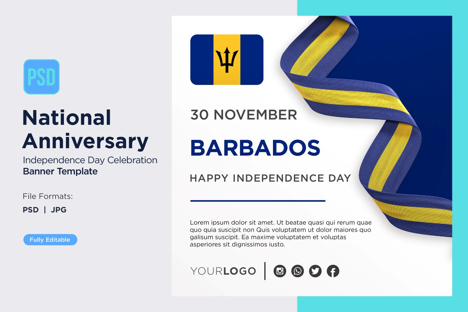Barbados National Day Celebration Banner