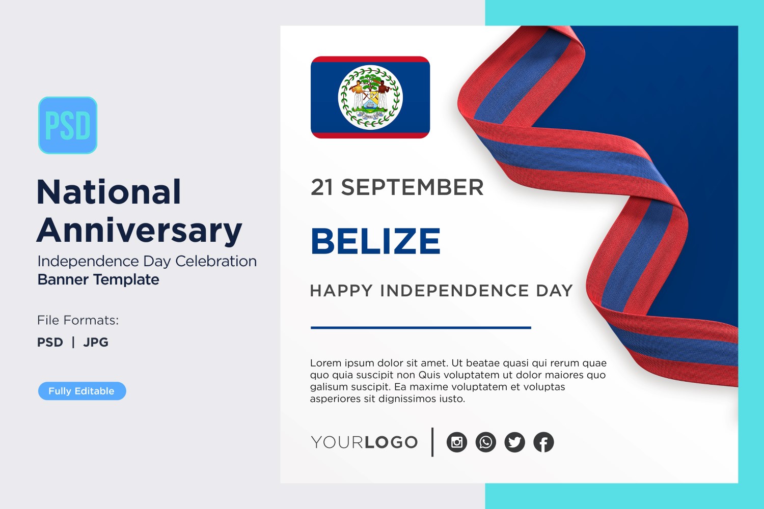 Belize National Day Celebration Banner