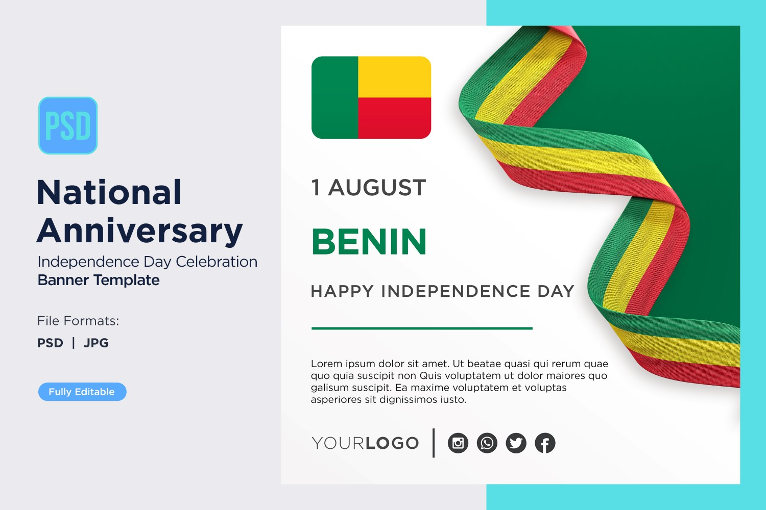 Benin National Day Celebration Banner