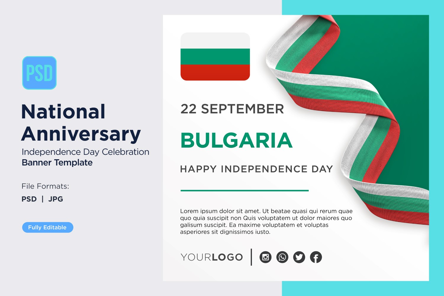 Bulgaria National Day Celebration Banner