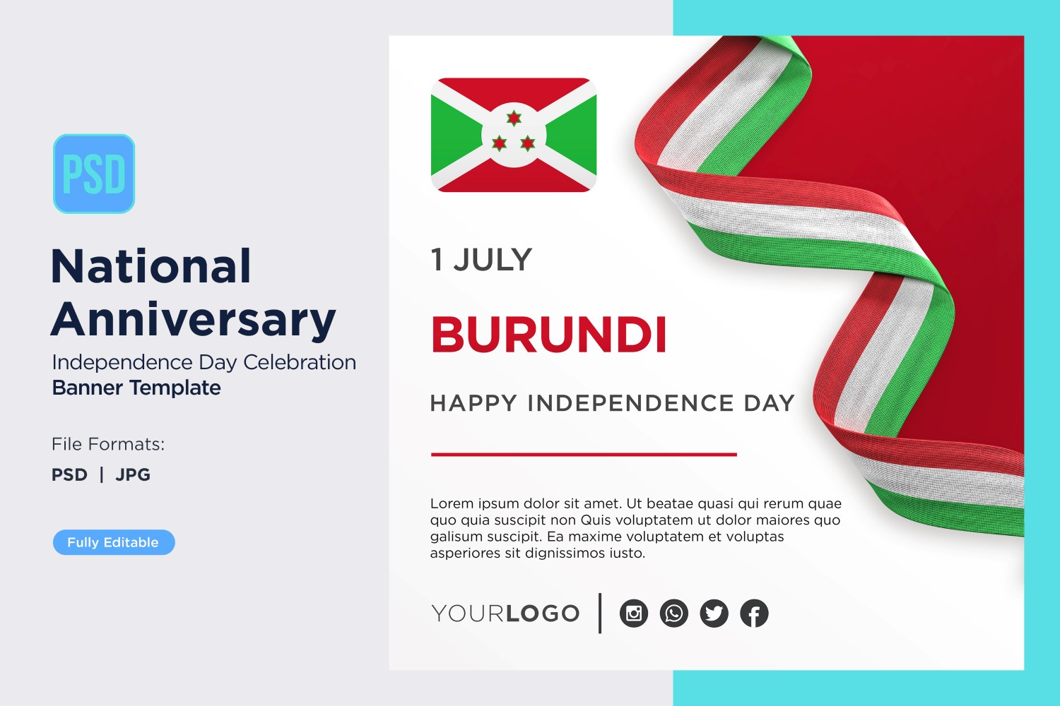 Burundi National Day Celebration Banner