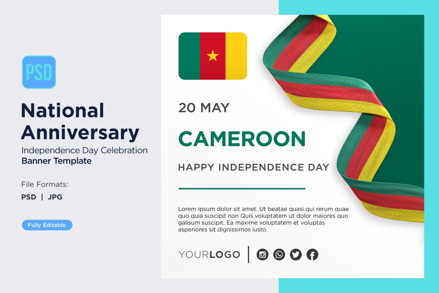 Cameroon National Day Celebration Banner