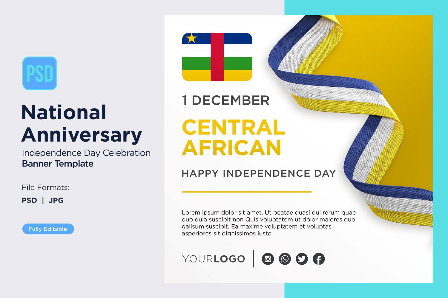 Central African Republic National Day Celebration Banner