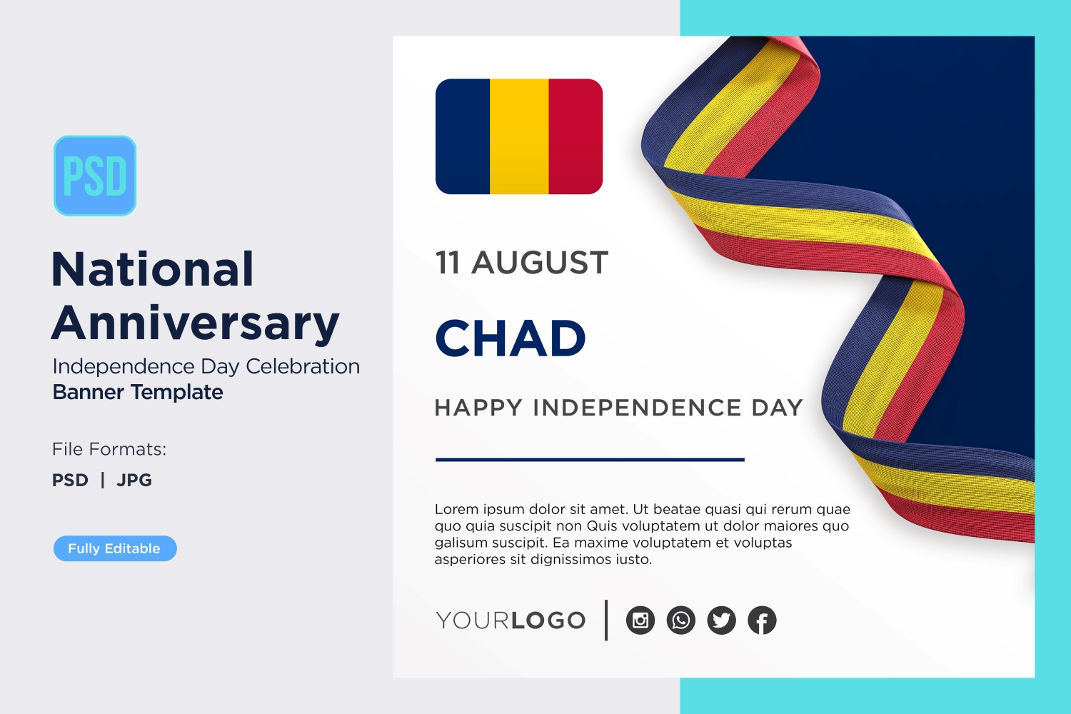 Chad National Day Celebration Banner