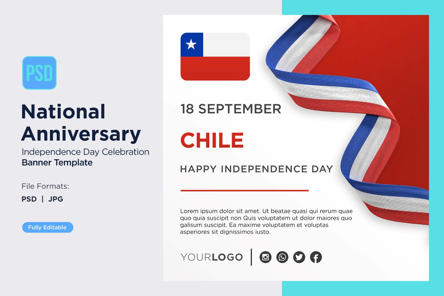 Chile National Day Celebration Banner