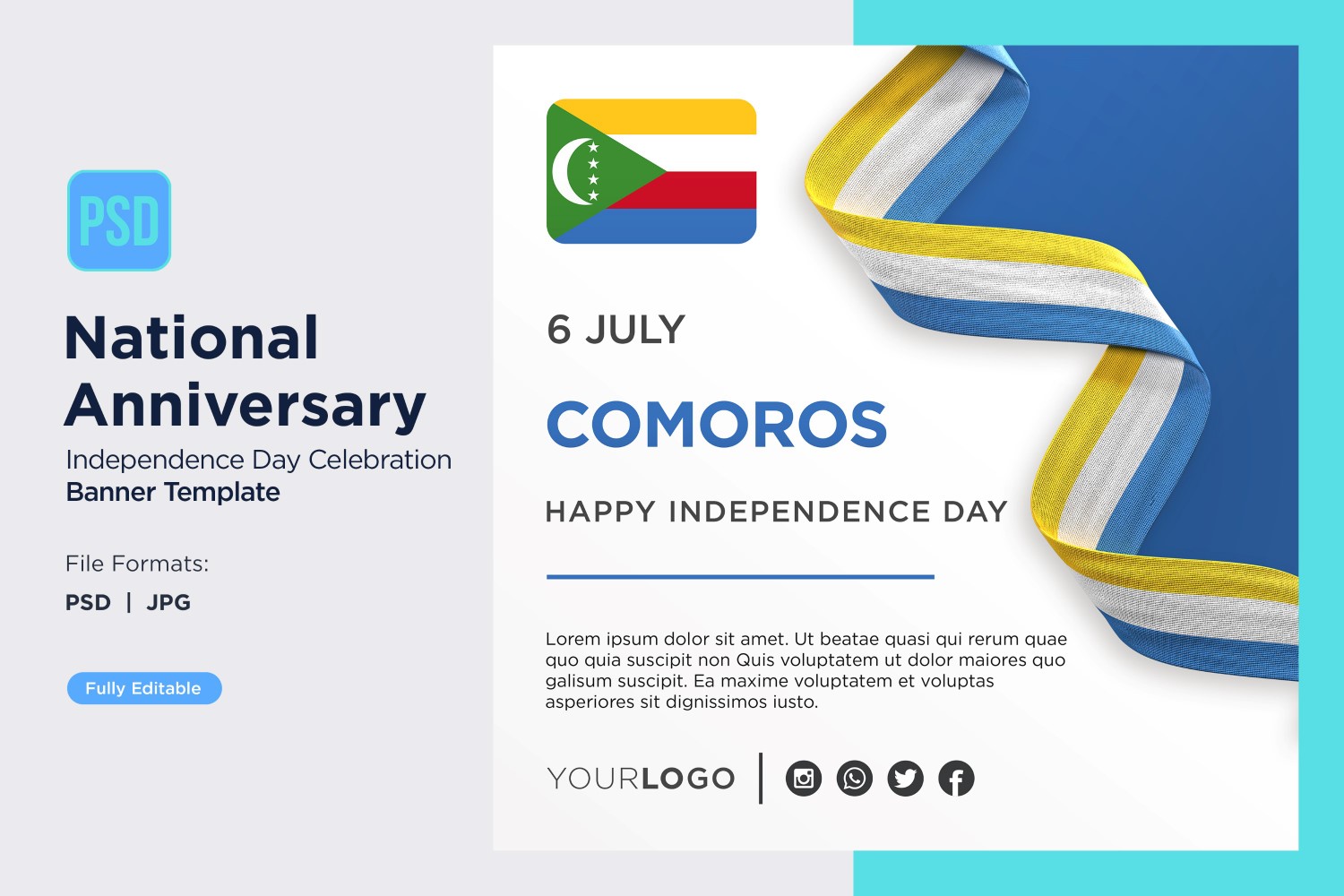 Comoros National Day Celebration Banner