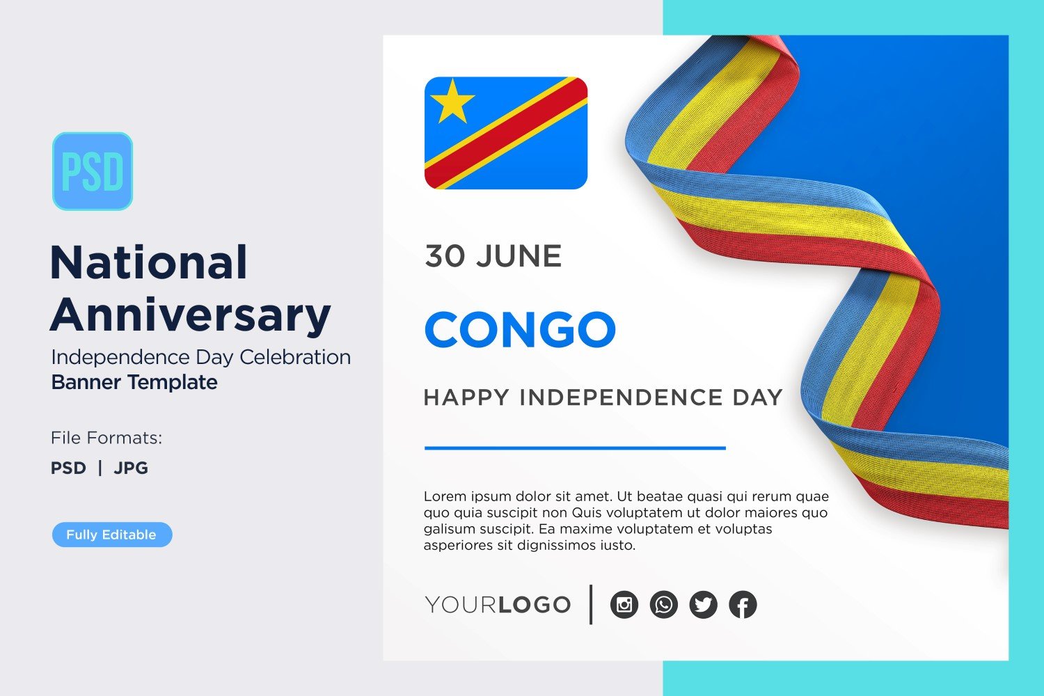 Congo National Day Celebration Banner