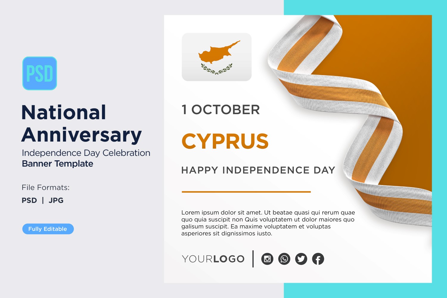 Cyprus National Day Celebration Banner